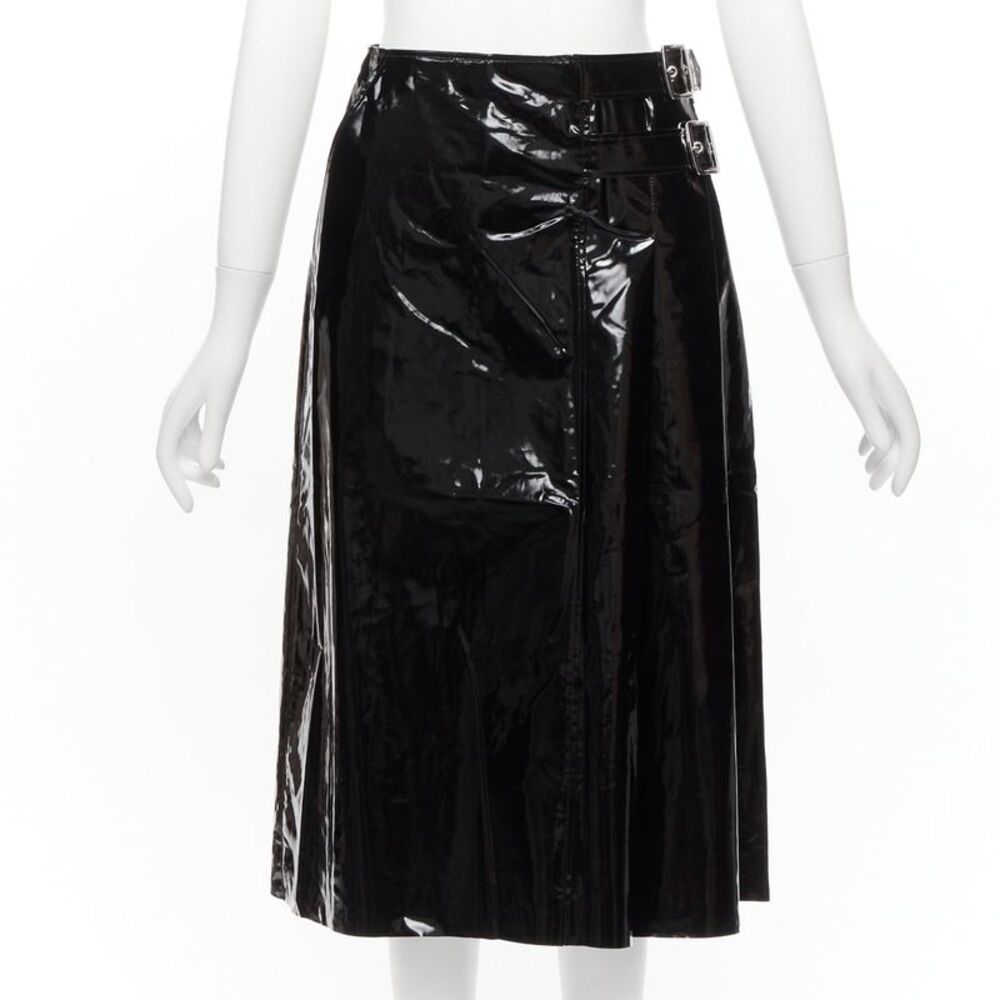 Gucci Coated Cotton Vinyl Kilt Skirt